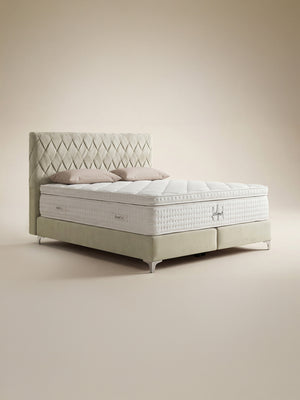 Velours Boxspringbett Creme LYON