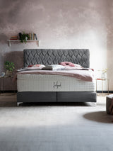 Velours Boxspringbett Dunkelgrau LYON