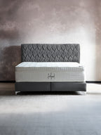 Velours Boxspringbett Dunkelgrau LYON