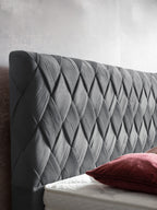 Velours Boxspringbett Dunkelgrau LYON