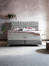 Velours Boxspringbett Grau LYON