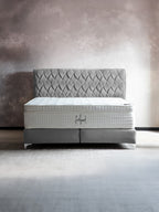 Velours Boxspringbett Grau LYON