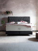 Velours Boxspringbett Schwarz LYON