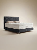 Velours Boxspringbett Schwarz LYON