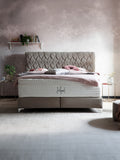 Velours Boxspringbett Taupe LYON