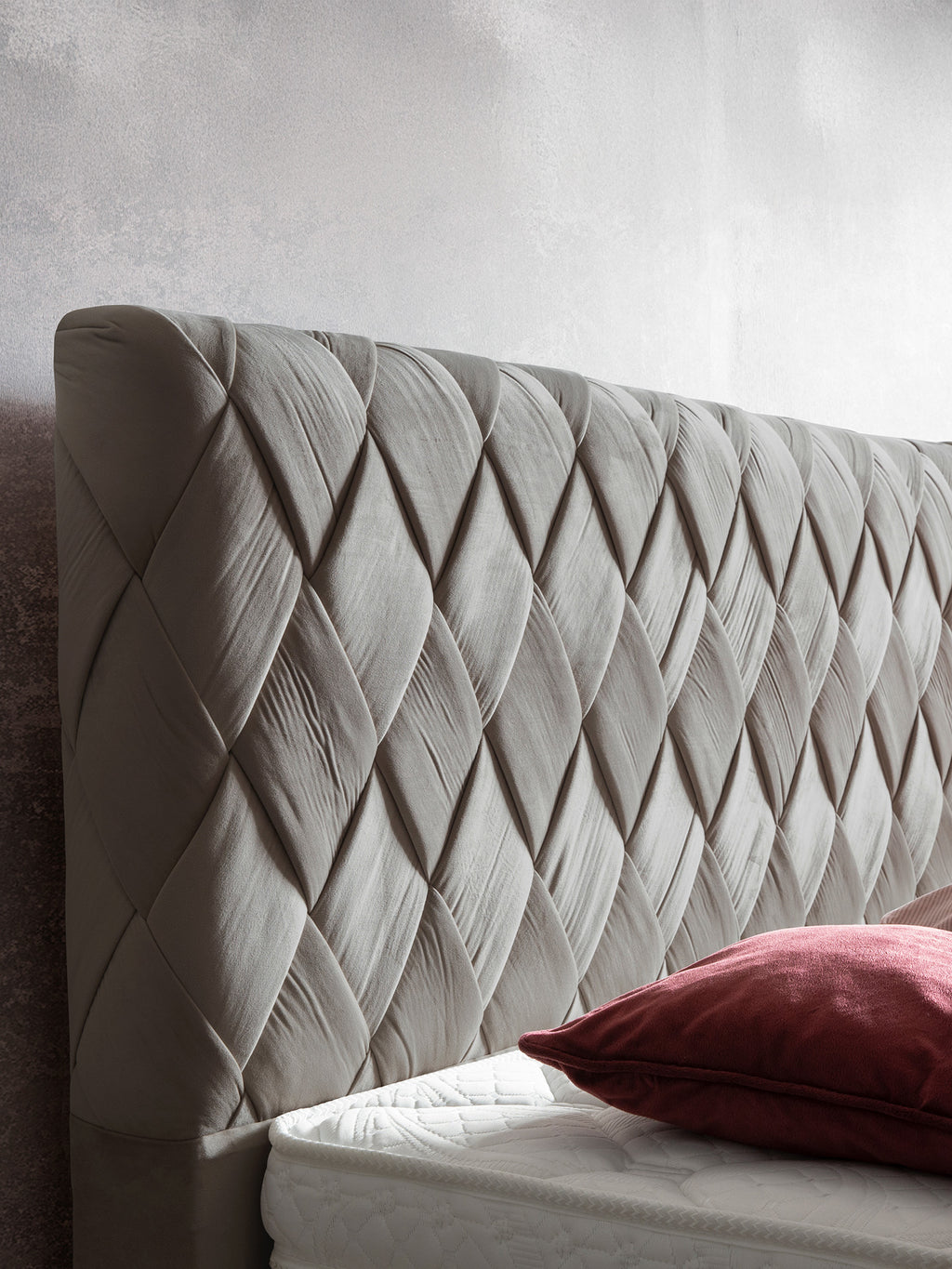 Velours Boxspringbett Taupe LYON