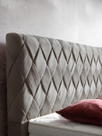 Velours Boxspringbett Taupe LYON