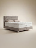 Velours Boxspringbett Taupe LYON