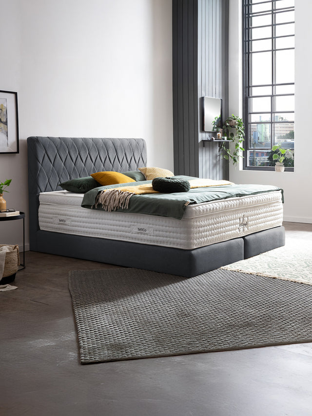 Webstoff Boxspringbett Anthrazit LYON