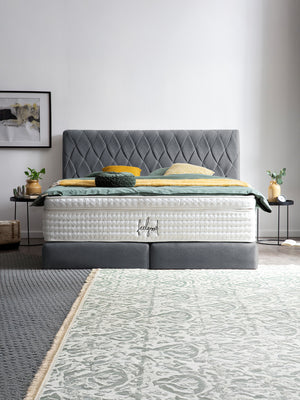 Webstoff Boxspringbett Anthrazit LYON