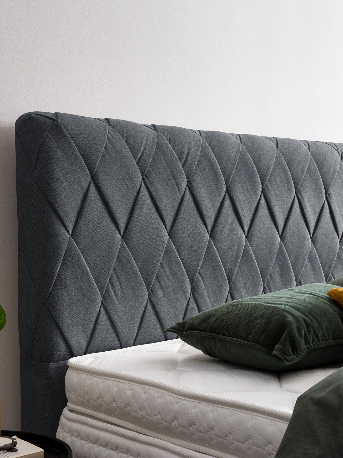 Webstoff Boxspringbett Anthrazit LYON