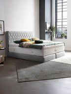 Webstoff Boxspringbett Hellgrau LYON