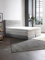 Webstoff Boxspringbett Hellgrau LYON