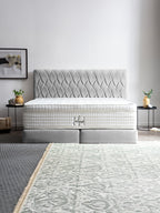 Webstoff Boxspringbett Hellgrau LYON