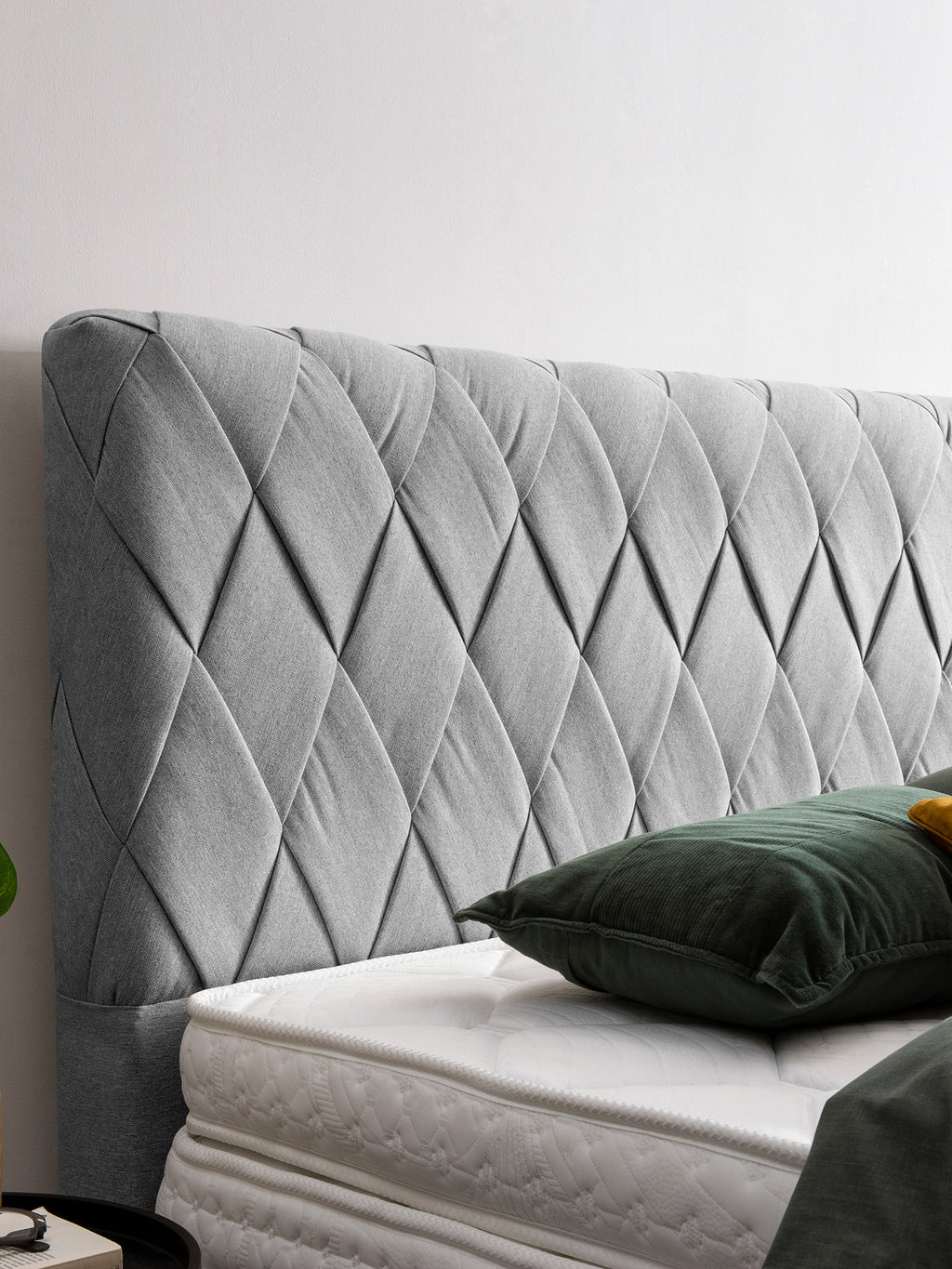 Webstoff Boxspringbett Hellgrau LYON