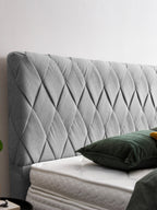 Webstoff Boxspringbett Hellgrau LYON