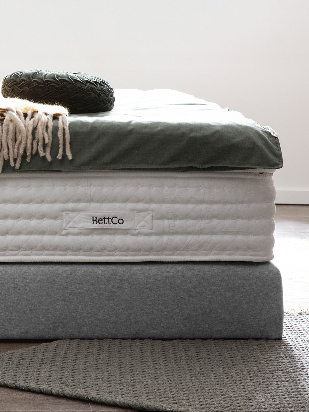 Webstoff Boxspringbett Hellgrau LYON