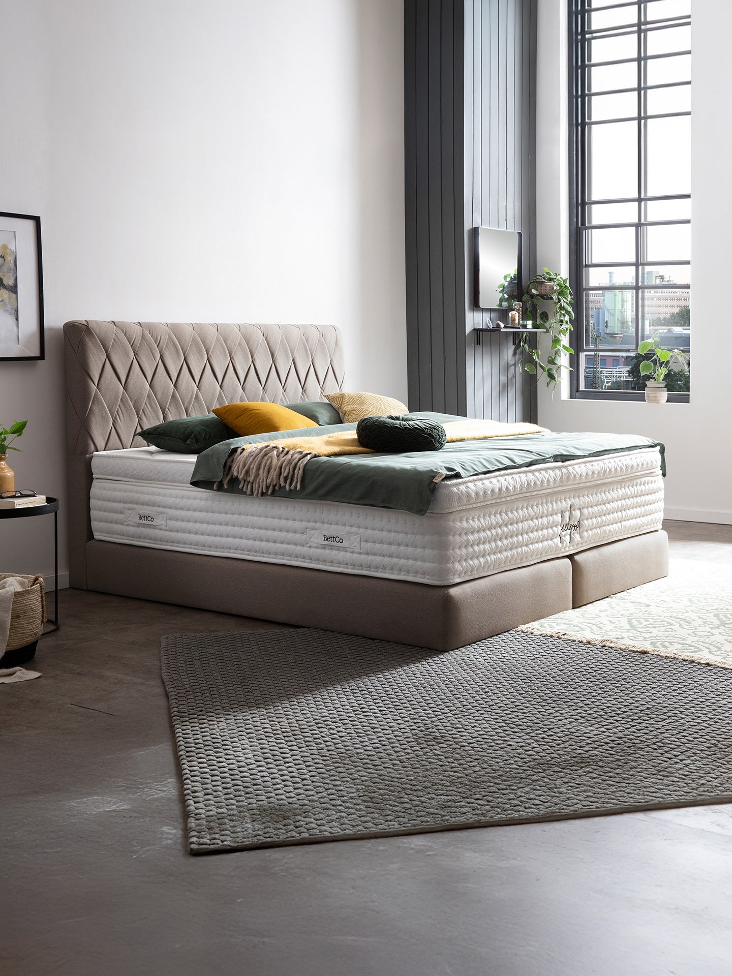 Webstoff Boxspringbett Nougat LYON