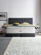 Webstoff Boxspringbett Schwarz LYON