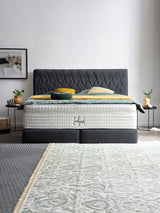 Webstoff Boxspringbett Schwarz LYON