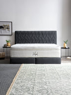 Webstoff Boxspringbett Schwarz LYON