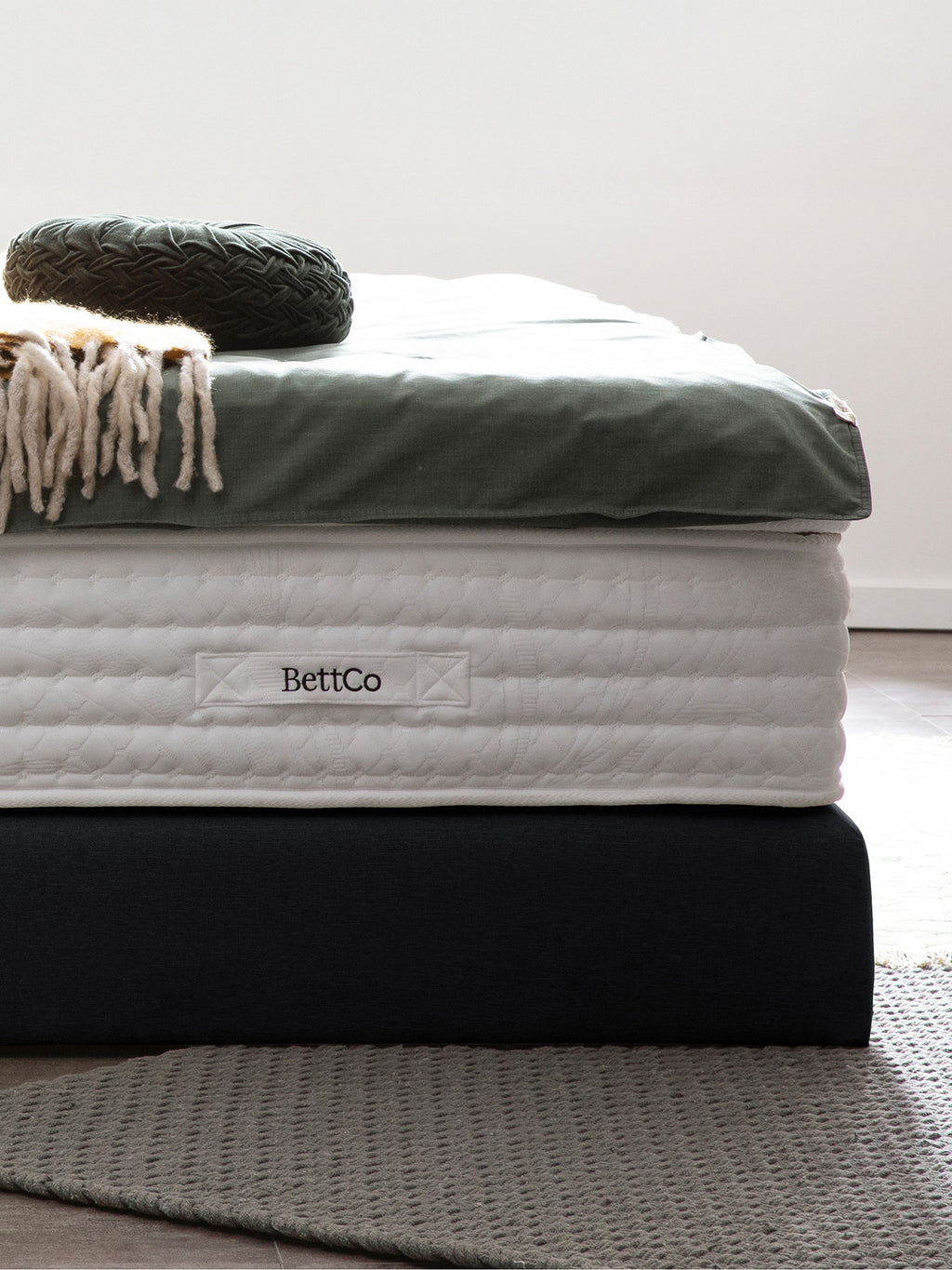 Webstoff Boxspringbett Schwarz LYON