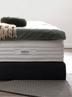 Webstoff Boxspringbett Schwarz LYON