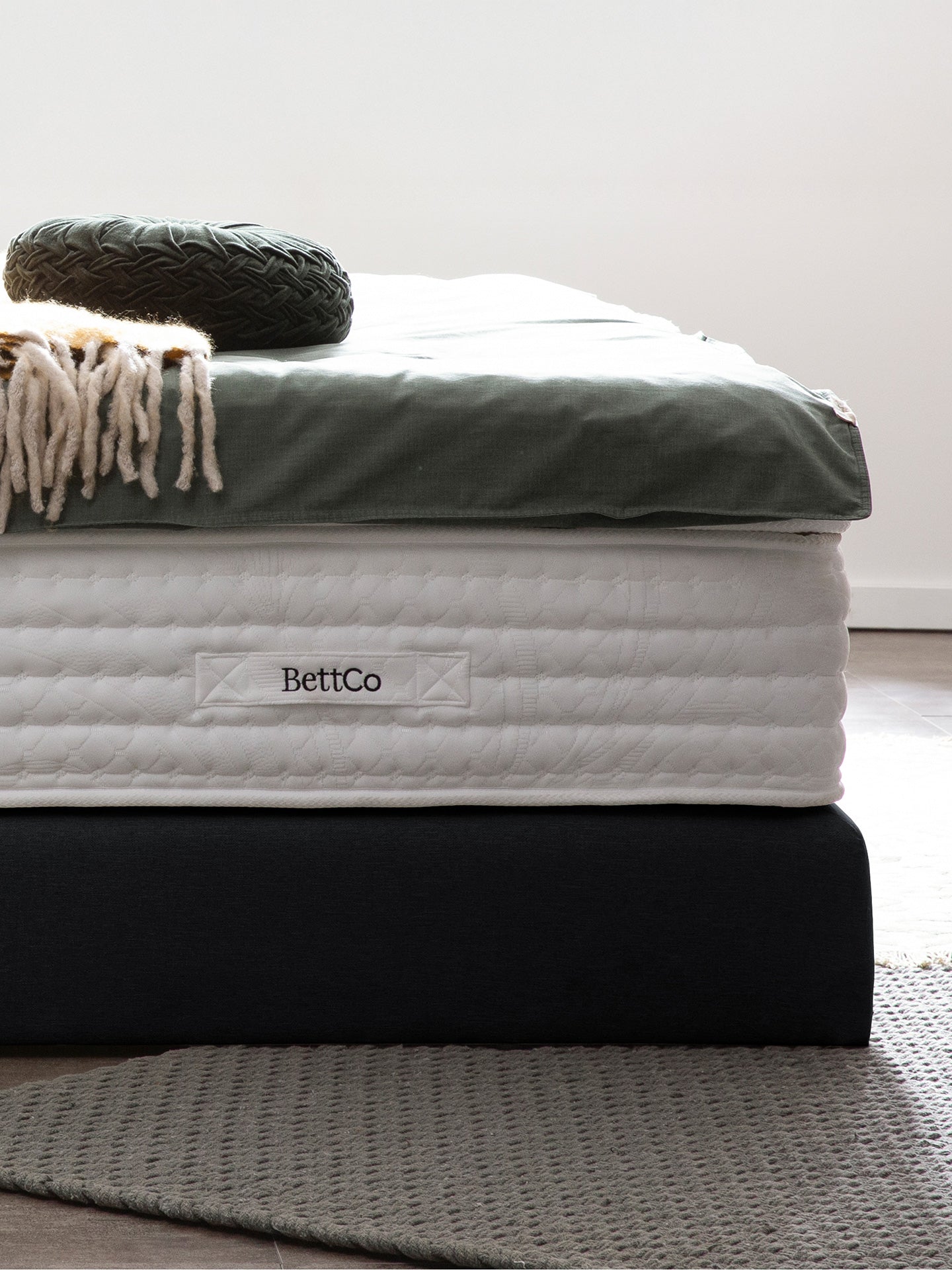 Webstoff Boxspringbett Schwarz LYON