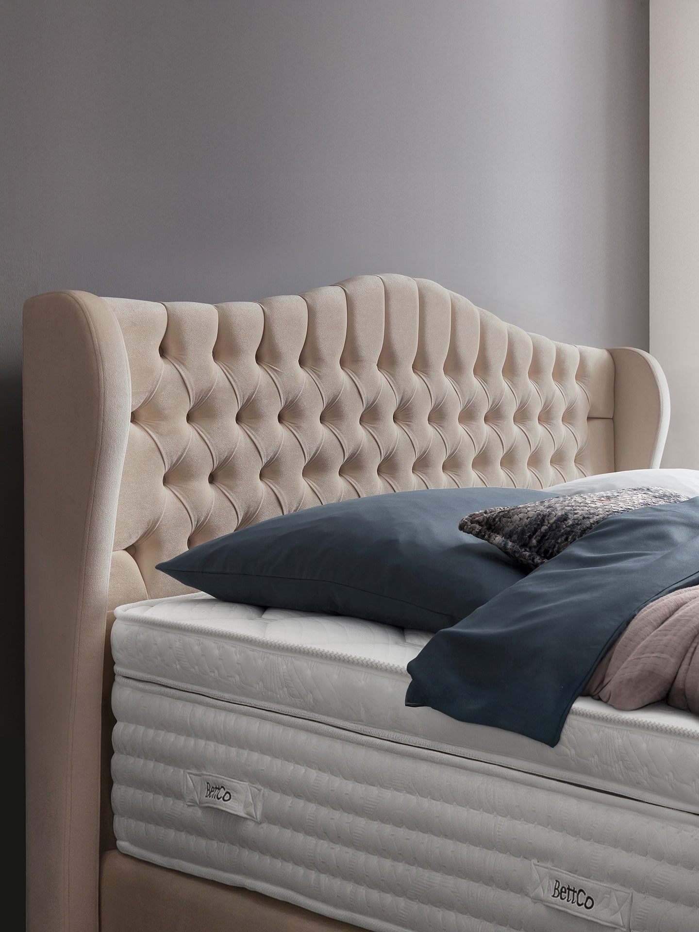 Samt Boxspringbett Beige MAISON