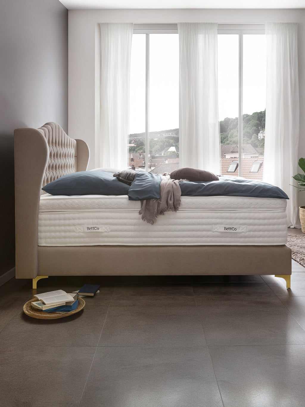 Samt Boxspringbett Beige MAISON