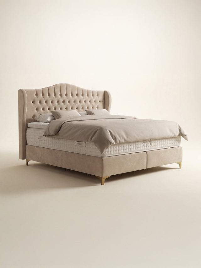 Samt Boxspringbett Beige MAISON