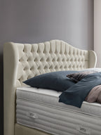 Samt Boxspringbett Creme MAISON