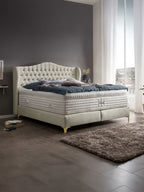Samt Boxspringbett Creme MAISON