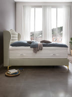 Samt Boxspringbett Creme MAISON