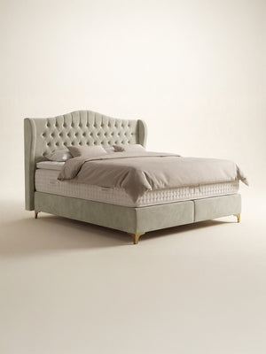 Samt Boxspringbett Creme MAISON