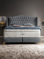 Samt Boxspringbett Dunkelgrau MAISON