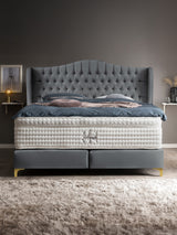 Samt Boxspringbett Dunkelgrau MAISON