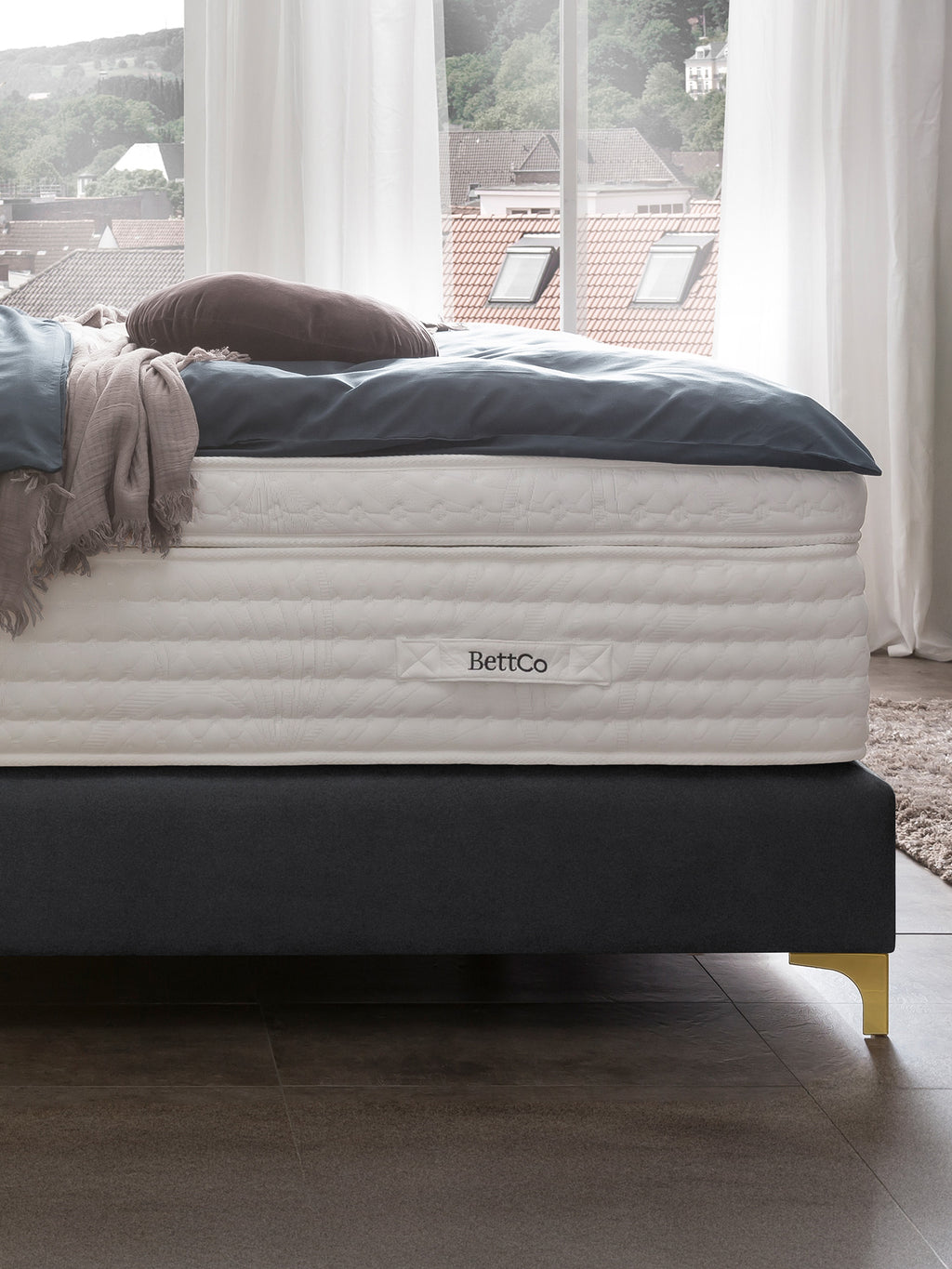 Samt Boxspringbett Dunkelgrau MAISON