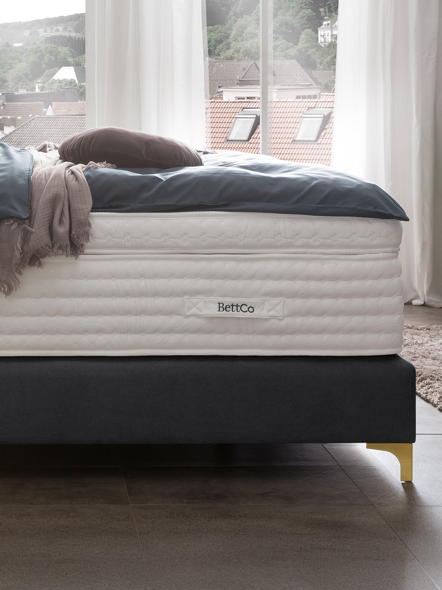 Samt Boxspringbett Dunkelgrau MAISON