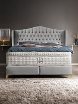 Samt Boxspringbett Grau MAISON