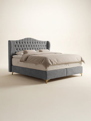 Samt Boxspringbett Grau MAISON