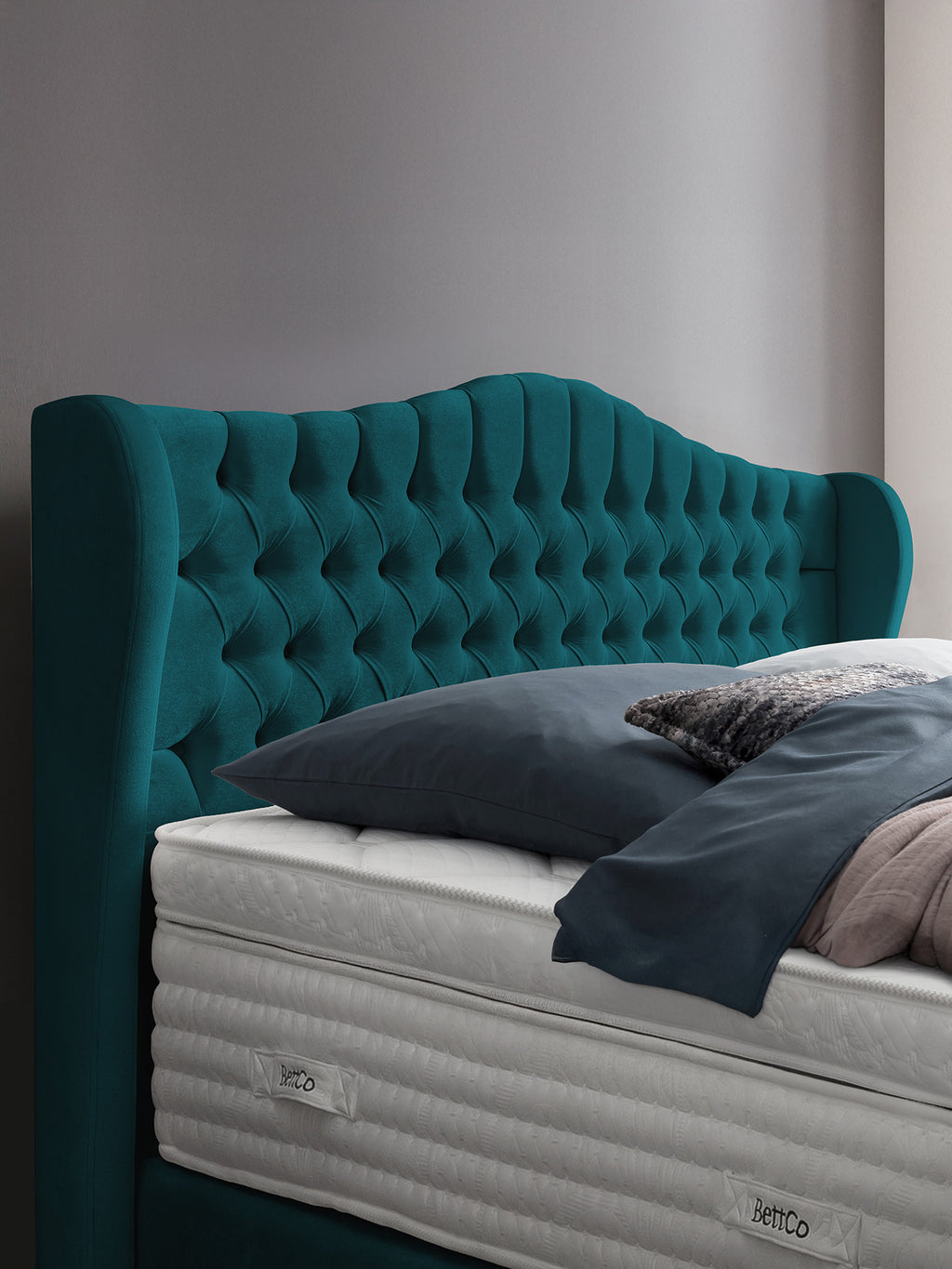 Samt Boxspringbett Petrol MAISON