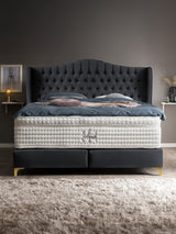 Samt Boxspringbett Schwarz MAISON