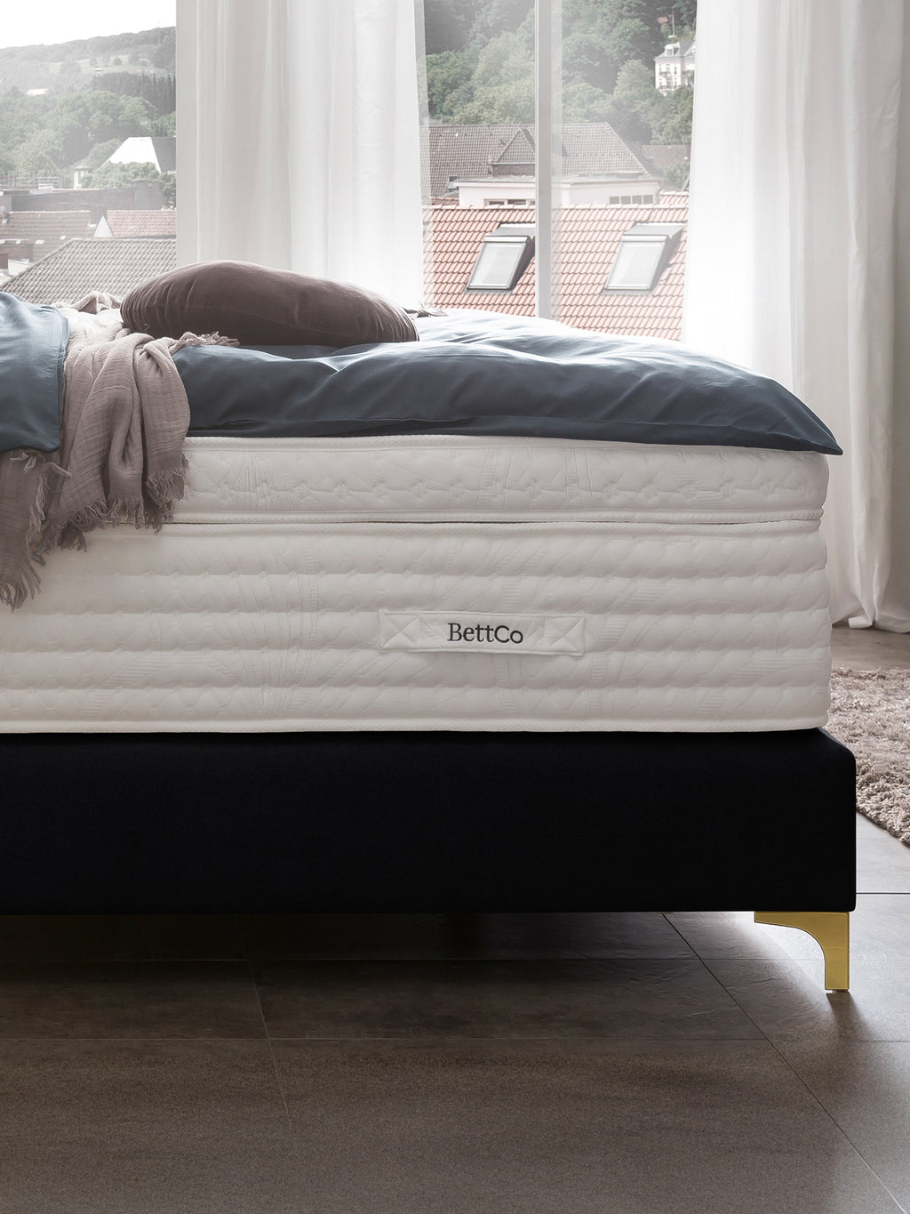 Samt Boxspringbett Schwarz MAISON