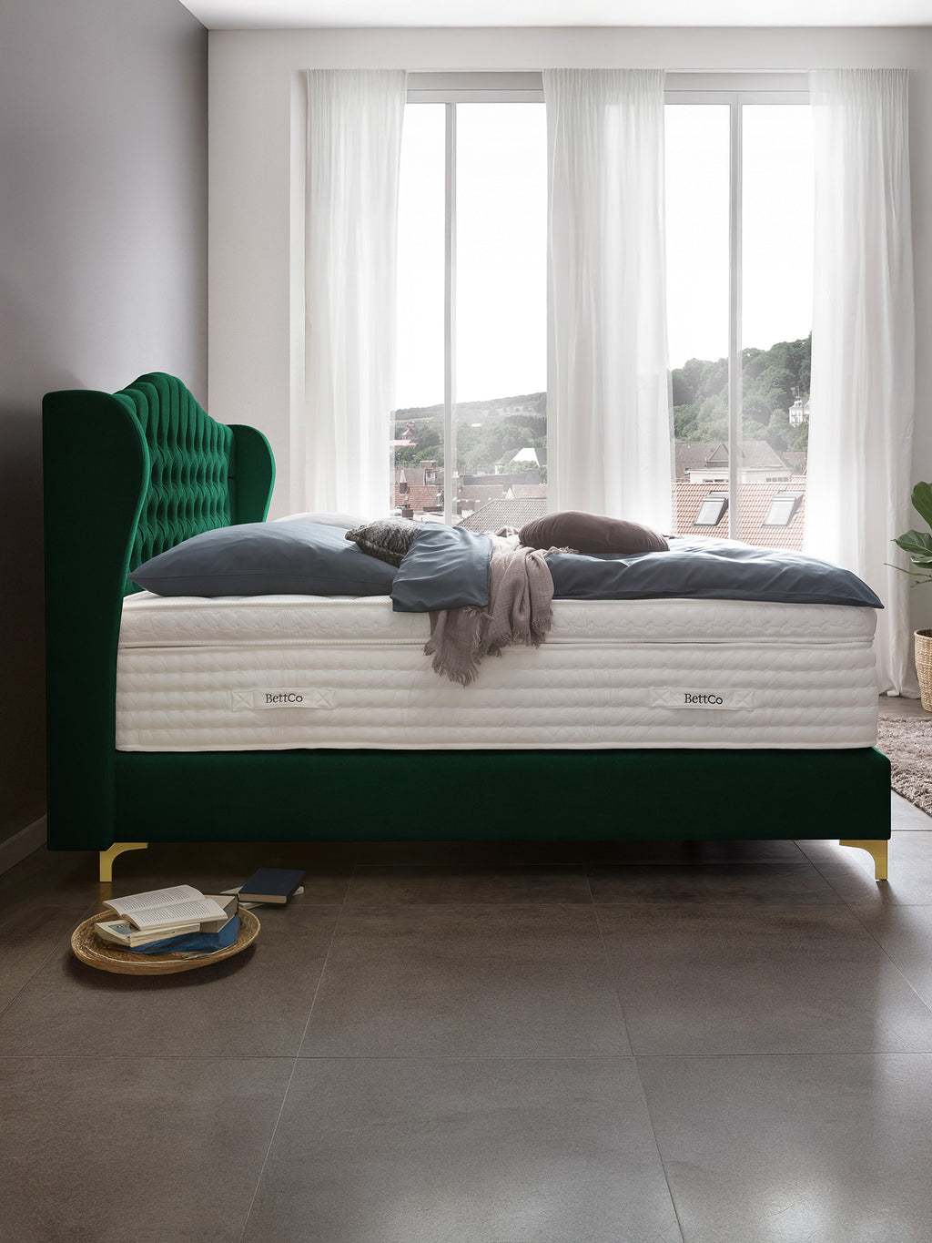 Samt Boxspringbett Smaragd MAISON