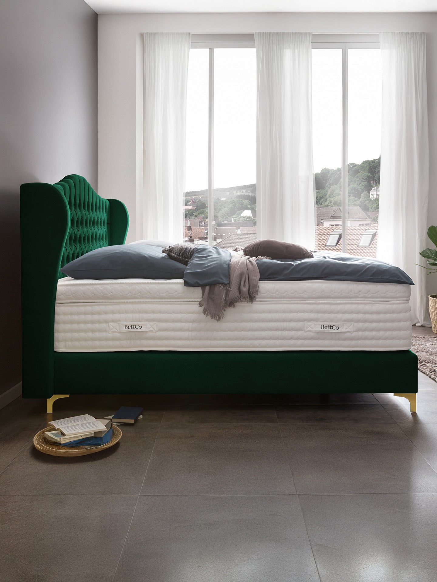 Samt Boxspringbett Smaragd MAISON