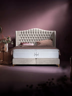 Teddy-Bouclé Boxspringbett Altweiß MAISON Special Edition