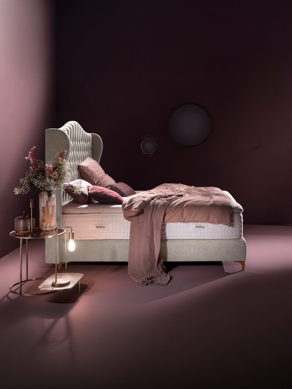 Teddy-Bouclé Boxspringbett Altweiß MAISON Special Edition