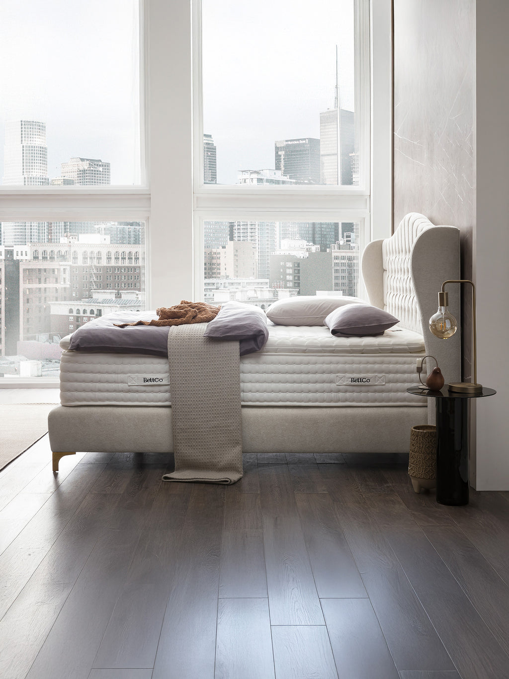 Teddy-Bouclé Boxspringbett Altweiß MAISON