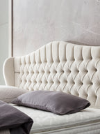 Teddy-Bouclé Boxspringbett Altweiß MAISON